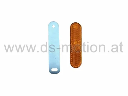 Seitenstrahler orange, 96x24 mm, selbstklebend, mit Montageplatte aus Edelstahl