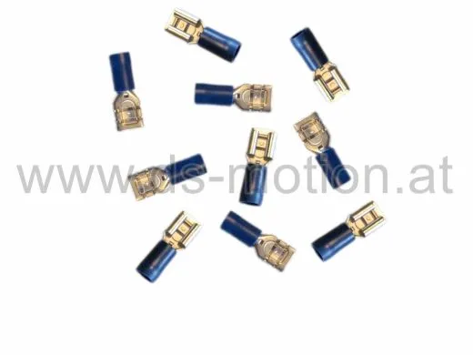 Flachsteckhülse 6,3 mm, blau, 10 Stück