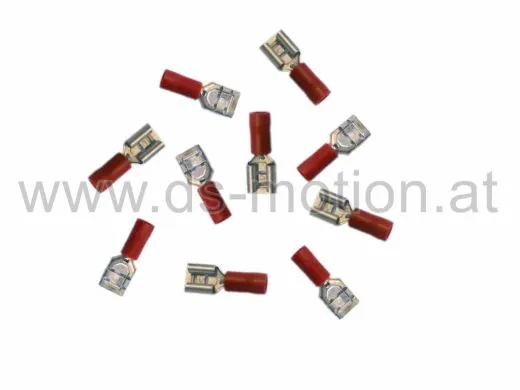 Flachsteckhülse 6,3 mm, rot, 10 Stück