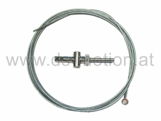 Bremsseilreparaturkit hinten, universal, Ø 2,5 mm, L 2000 mm, Quernippel 8x10 mm mit PVC, Einstellgestänge M6