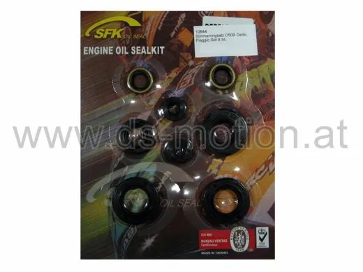 Simmerringsatz Derbi / Piaggio Motor D50B, Satz mit 8 Simmerringen, Aprilia RS 2006-, RX, SX 2006-, RS4, Derbi GPR 2006-, Gilera RCR 2006-, SMT 2006-
