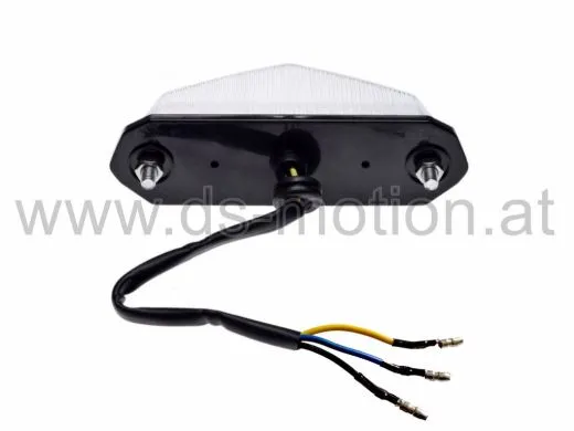 Rücklicht weiß mit 8 LED, universal, Aprilia, CPI, Derbi, Gilera, MH, Rieju, 3 Rundstecker