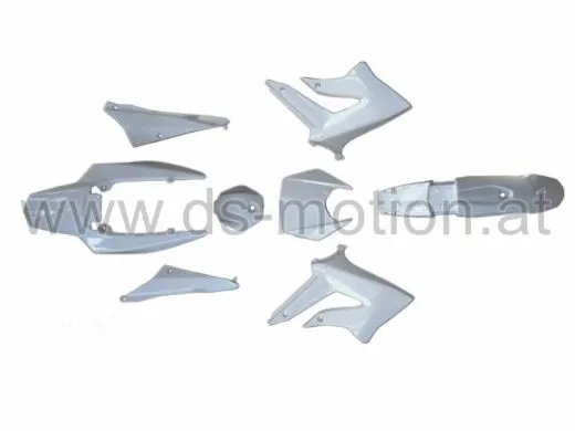 Verkleidungsset Derbi Senda 50 R, SM DRD Racing, DRD X-Treme 2011-, Gilera 50 RCR, SMT 2011-, weiß, 8 teilig