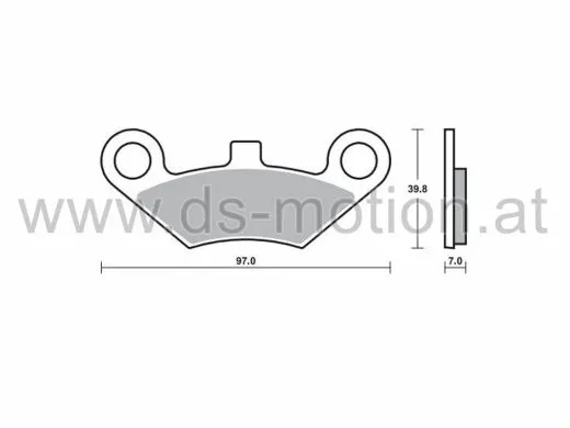 Bremsklötze 97 x 39,8 mm, Quad, ATV, CF Moto Terralander 500, 625, 800, Shineray ATV 250 ST-9E