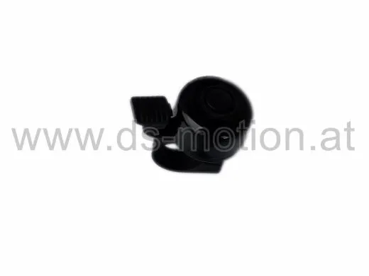 Glocke Mini, Aluminium, schwarz, 34 mm, Befestigung durch Schelle mit Schraube