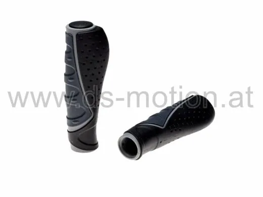 Griffe 130 mm, Endzone, schwarz/grau, Dreikomponenten Gel-Mischung, ergonomisch geformt, per Paar
