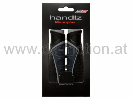 Griffe 130 mm, Endzone, schwarz/grau, Dreikomponenten Gel-Mischung, ergonomisch geformt, per Paar