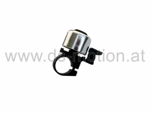 Glocke Mini, Aluminium, silber, 34 mm, Befestigung durch Schelle mit Schraube