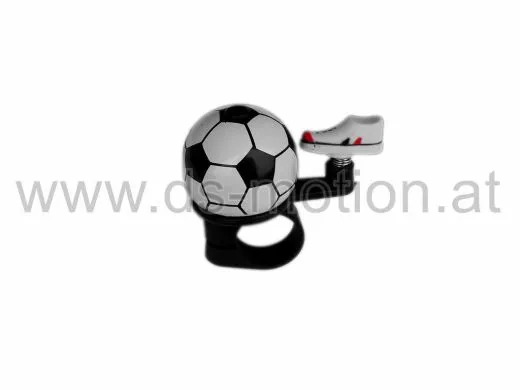 Kinderglocke Fussball mit Schuhklöppel, weiß/schwarz, ca. 38 mm
