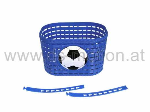 Kinderkorb blau, Kunststoff, für Lenker, mit Kunststoffbändern zum Befestigen, 19 x 14 x 14 cm