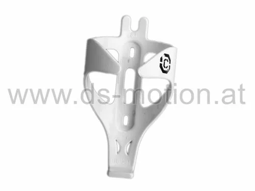 Flaschenhalter weiß aus stoßabsorbierendem Polycarbonat, kein Zerkratzen von Aluflaschen, inkl. Montageschrauben