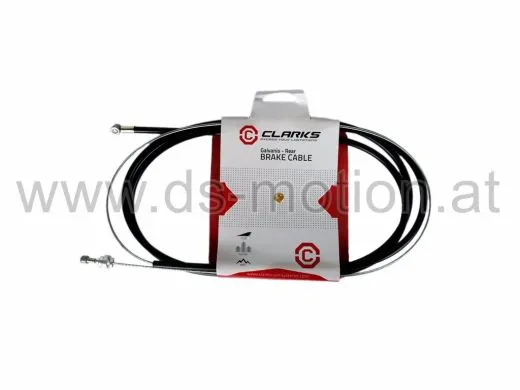 Bremszugset hinten, universal für MTB und Rennrad, Walzen- und Birnennippel, Hülle schwarz 1800 mm, Zug verzinkt 2000 mm