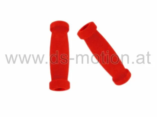 Griffe 130 mm, rot, Schaumstoff, mit Endkappen, per Paar