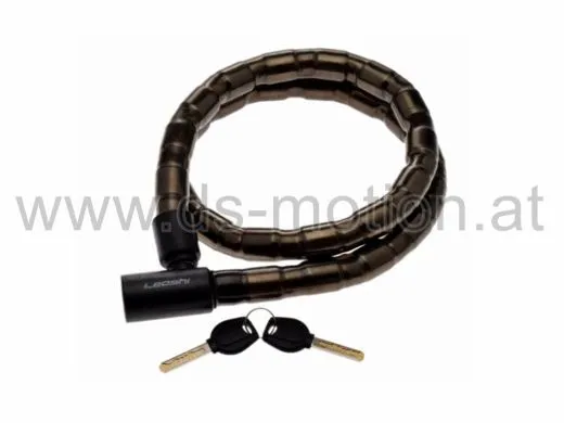 Panzerkabelschloß schwarz, Außendurchmesser 25 mm, Länge 1200 mm, 2 Schlüssel