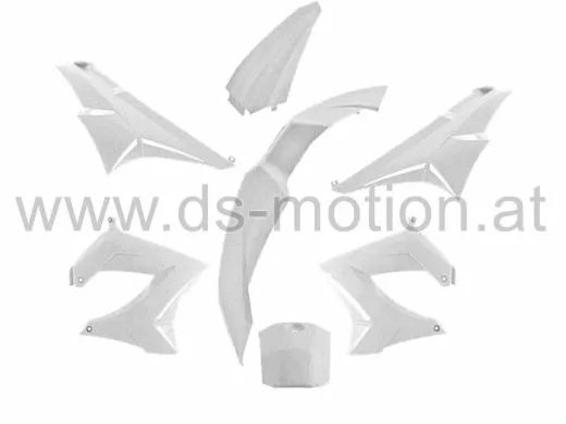 Verkleidungsset Derbi Senda R, SM 50 X-Treme -2010 weiß, 7 teilig