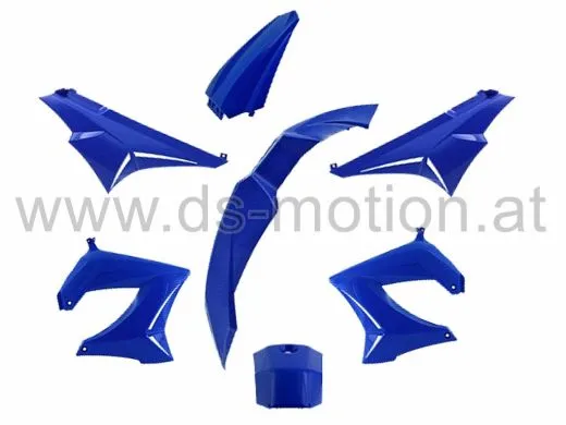 Verkleidungsset Derbi Senda R, SM 50 X-Treme -2010 blau, 7 teilig