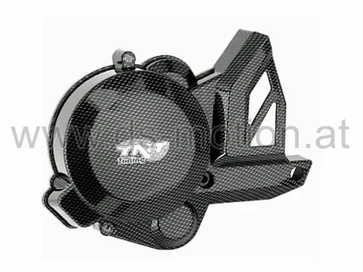 Motorabdeckung zündungsseitig carbon, Piaggio Motor D50B Euro 3, Aprilia, Derbi, Gilera, -2017