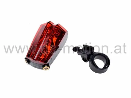 Rücklicht LED, Laser, Batteriebetrieb, Sattelstützenmontage, 3 Funktionen, Laser für mehr Sicherheit
