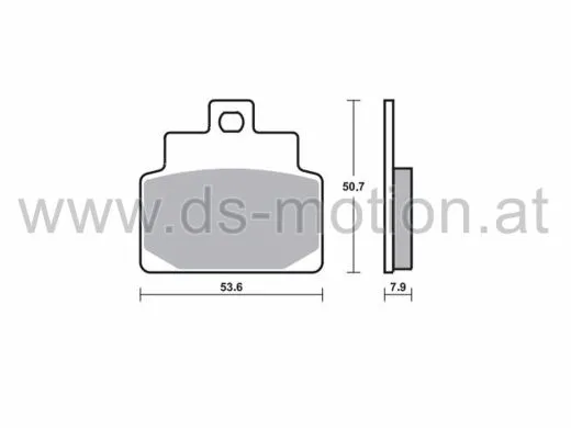 Bremsklötze 53,6 x 50,7 mm, Aprilia Scarabeo 4T 50, 100, Scarabeo Net 100, Habana, Custom 125, Leonardo 125, Mojito, 125, SR 125, 150, Leonardo 150, 250, 300