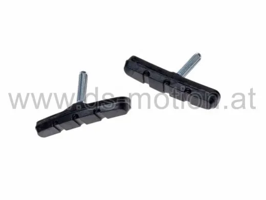 Bremsschuhe für V-Bremse, 70 mm, schwarz, symmetrisch, mit Bolzen ohne Gewinde, per Paar