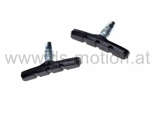 Bremsschuhe für V-Bremse, 70 mm, schwarz, symmetrisch, mit Gewinde und Inbusschraube, per Paar