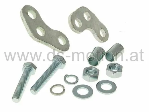 Höher-, Tieferlegungsadapter, silber, Aprilia RX, SX, Derbi Senda, Gilera RCR, SMT