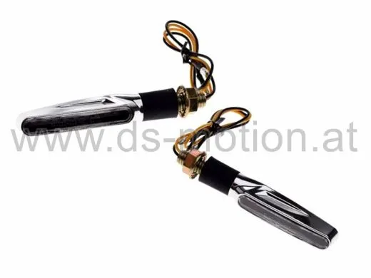 Blinker LED, Lauflicht, DS RACING, sequentiell, weiß, chrom, per Paar