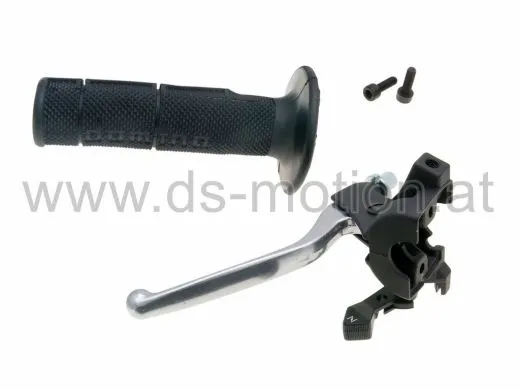 Kupplungsgriff schwarz mit Hebel silber, Chokerhebel, Einstellschraube und Griff, OEM, Aprilia RX, SX 2011-, Derbi Senda R, SM 2011-, Gilera RCR, SMT 2011-