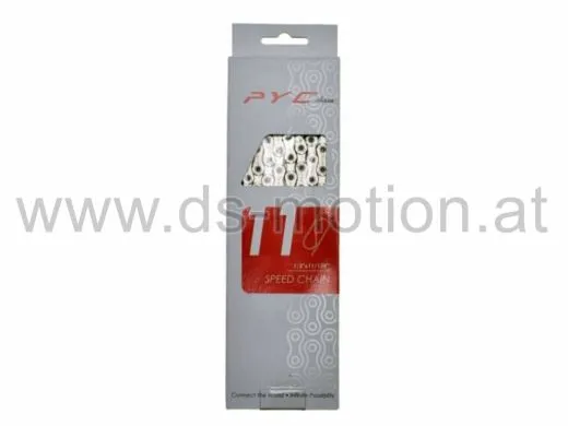 Kette 1/2x11/128, 11 fach, Pin- 5,35 mm, 116 Glieder, silber, P1102, kompatibel mit Shimano, SRAM, Campagnolo