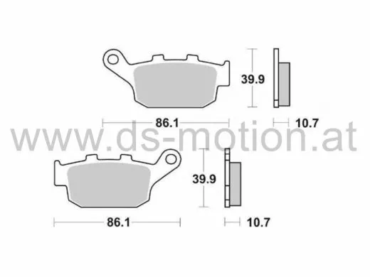 Bremsklötze 86,1 x 39,9 mm, Honda FES 125 - 250 hinten
