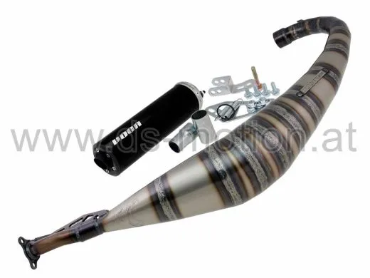 Auspuff Voca Rookie 50/70 cc, AM6, lower, schwarzer Enddämpfer, Aprilia, Beta, HRD, Malaguti, MBK, Motorhispania, Peugeot, Rieju, Yamaha
