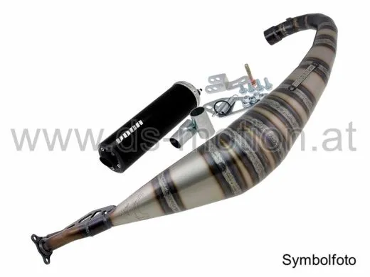 Auspuff Voca Rookie 50/70 cc, Derbi D50B, EBE050, lower, schwarzer Enddämpfer, Aprilia RX, SX, Derbi, Senda R, SM, Gilera GSM, H@K, RCR, SMT