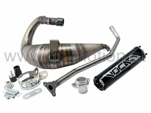 Auspuff Voca Cross Rookie 50/70 cc, upper, schwarzer Enddämpfer, Aprilia RX, SX, Derbi Senda R, SM Gilera RCR, SMT
