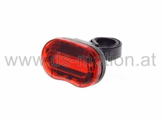 Rücklicht LED, Batteriebetrieb, Sattelstützenmontage, 2 Funktionen