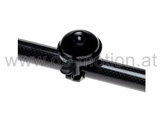 Glocke, Aluminium, schwarz, 38 mm, Befestigung durch Schelle mit Schraube