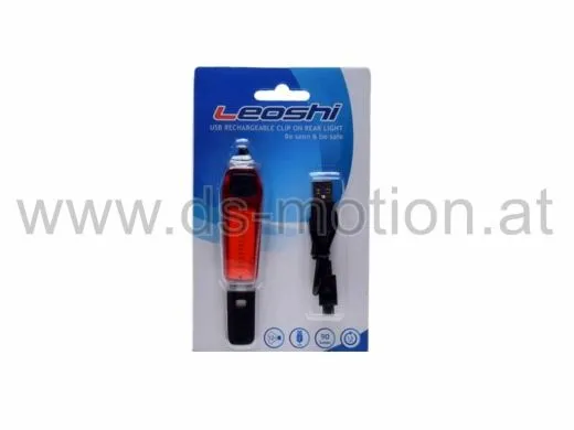 Rücklicht LED, Lithiumakku, 6 Funktionen, USB Ladeanschluß