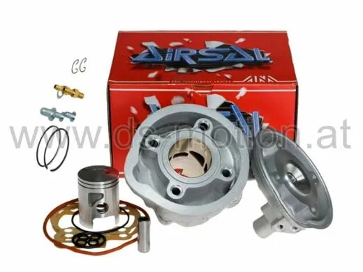 Zylinder AM6, 50 ccm, Alu Racing Sport mit Kopf, Airsal, Aprilia RX -2005, RS -2005, MX, Tuono, Beta, Generic Trigger, HRD, Malaguti, MBK, Motorhispania, Peugeot, Ride, Rieju, Yamaha
