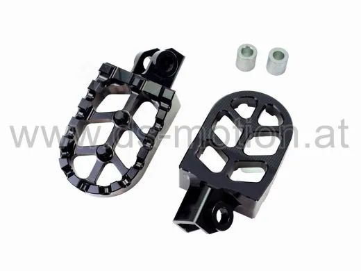 Fußraster Set CNC vorne, Alu, schwarz für Rieju MRT 50