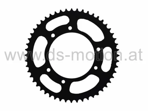 Kettenrad 53 Zähne, 6 Loch, 105 mm innen, Aprilia RX 2006-, SX 2006-2010, Derbi Senda R, SM 2000-, R X-Treme -2010, Gilera RCR, SMT -2010, Malaguti XSM, XTM, MBK X-Lim., MH Furia, RYZ, Peugeot XPS, XP6, Rieju MRT, MRX, SMX, Tango, RS3, Yamaha DT