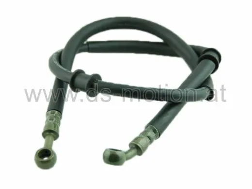 Bremsschlauch universal L=93cm, aussen Ø=10mm, Anschluß: 1x15 Grad Linksbiegung, 1x15 Grad Linksbiegung