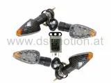 LED Blinker Umbaukit DS RACING komplett weiß/orange, carbon mit Blinkerrelais