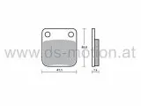 Bremsklötze 41,1 x 45 mm Daelim E-Five, S-Five,Cordi, Otello 125, Message 50, 125, Tapo, Vivo, Honda, Peugeot Vivacity 50 2008-, Sum up 125, PGO, ATV, Quad, Shineray