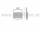 Bremsklötze 39,7 x 49,5 mm, Aprilia Amico, Guilliver, Rally, Scarabeo, SR Factory, Benelli, Gilera Runner, Honda X8R, Malagutti F10, F12, F15, Firefox, MBK Booster, Flipper, Ovetto, Nitro, Peugeot Speedfight (Brembo),Yamaha Aerox, Neos, Piaggio NRG, Zip,