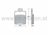 Bremsklötze 35,3 x 48,8 mm, CPI, Gilera Runner 125, 180, 200 hi., Piaggio Liberty 50, 125, 150, 200 vo., NRG hi., MC hi., Purjet hi., Zip hi., MP3 vo., Vespa vo.- ET2, ET4, LX, LXV, S, Vespa vo. - 125 ET4, LX, LXV, PX