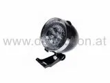 Scheinwerfer schwarz/chrom, 3 LED, Batteriebetrieb, Retro Design, mit Halterung