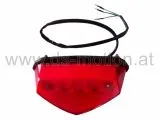 Rücklicht rot mit 10 LED, universal, Aprilia, CPI, Derbi, Gilera, MH, Rieju, 3 Rundstecker