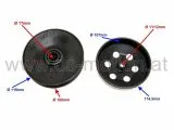 Kupplungskit mit Korb und Riemenscheibe 107 mm, GY6, 139 QMA/QMB, Baotian, Beeline, Benzhou, Daelim, Explorer, Generic, Honda, Kymco, Peugeot, SYM, Sachs