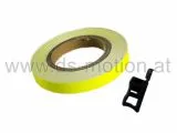 Felgenrandaufkleber 7 mm, gelb, reflektierend, DS RACING, inklusive Montagehilfe, ausreichend für 2 Felgen mit 17