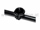 Glocke, Aluminium, schwarz, 38 mm, Befestigung durch Schelle mit Schraube