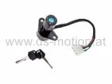 Zündschloß universal mit 2 Schlüssel, 3 Stellungen, Zündung ein/aus, Standlicht, 6 polig, Lochabst. 58 mm, Schloßdurchm: 29,5 mm, Gesamtlänge: 87 mm